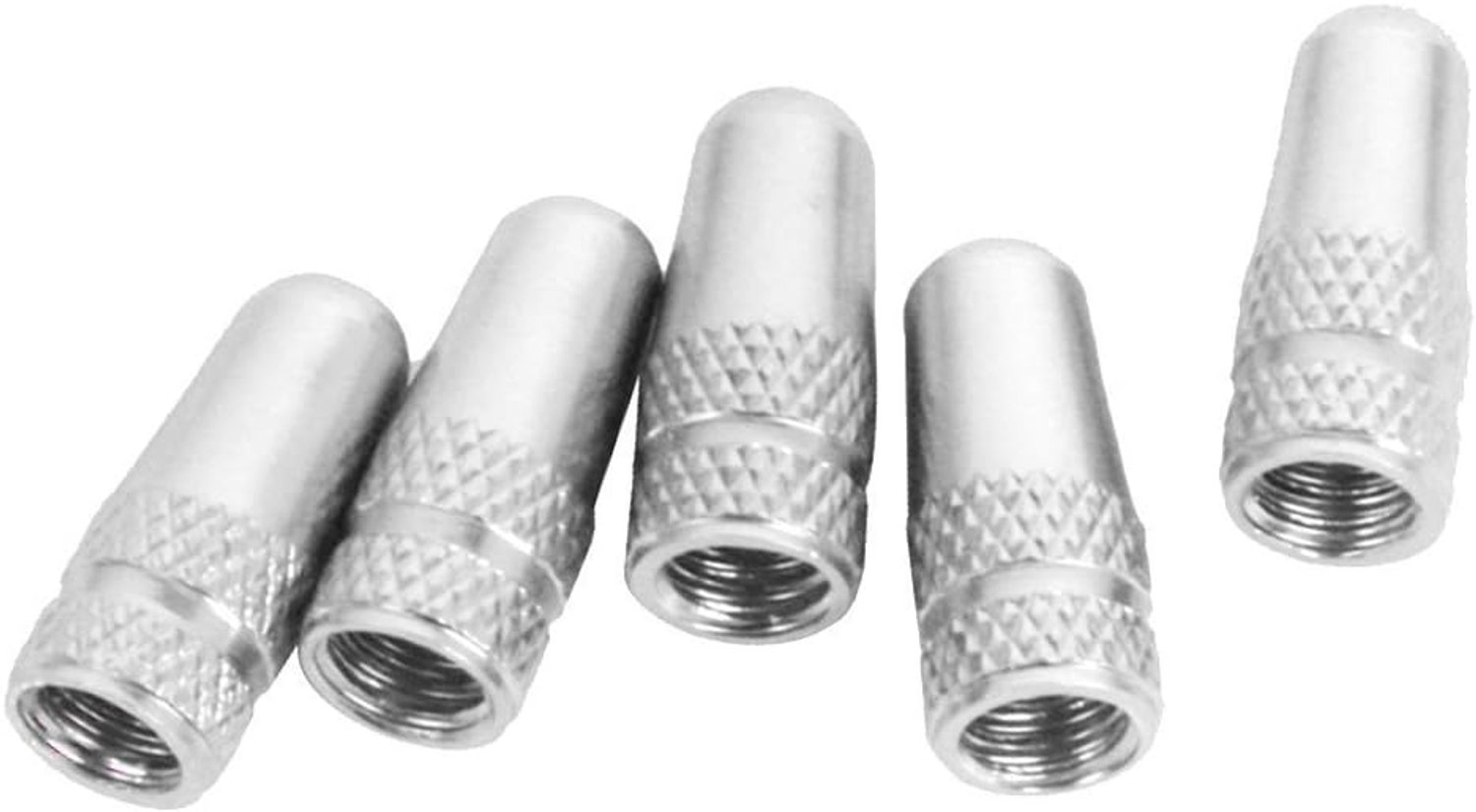 5x Zilveren Presta Ventieldopjes Aluminium Fietsventielen
