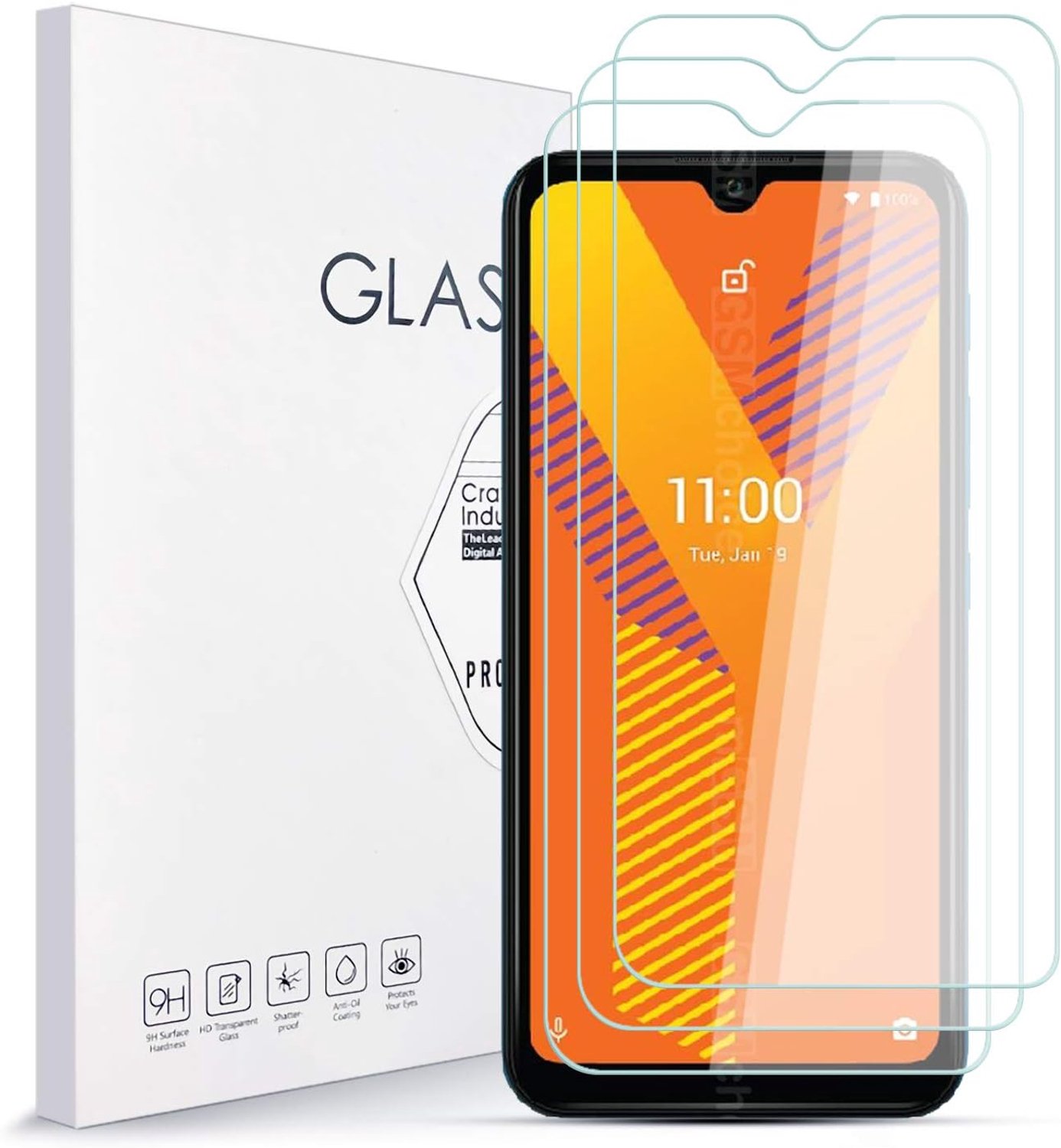 Beschermfolie voor Wiko Y62,9H gehard glas super duurzaam, anti-olie, beschermende folie displaybeschermfolie voor Wiko Y62 3 stuks