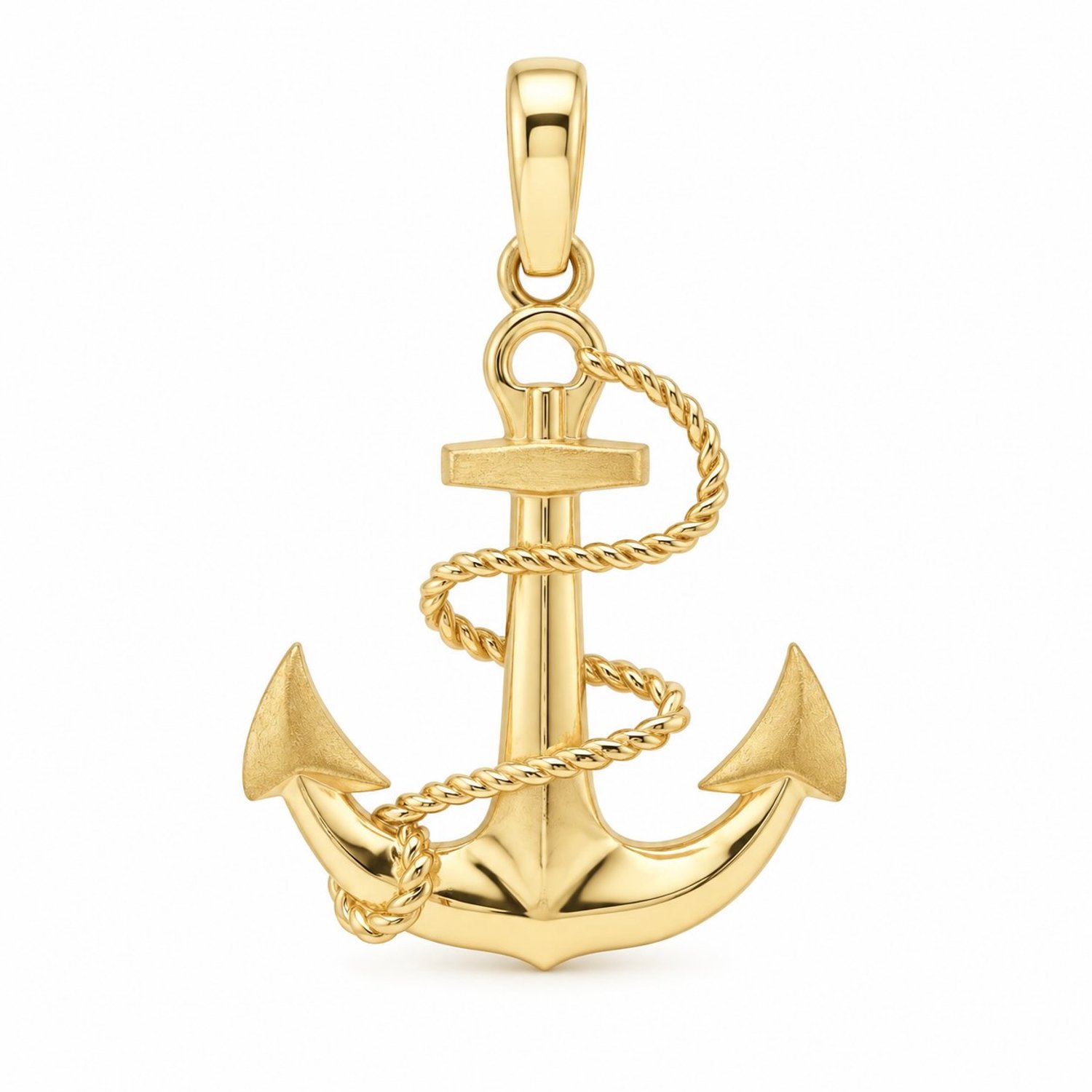 Juwelier Zwartevalk - 14 karaat gouden anker hanger - 197/926