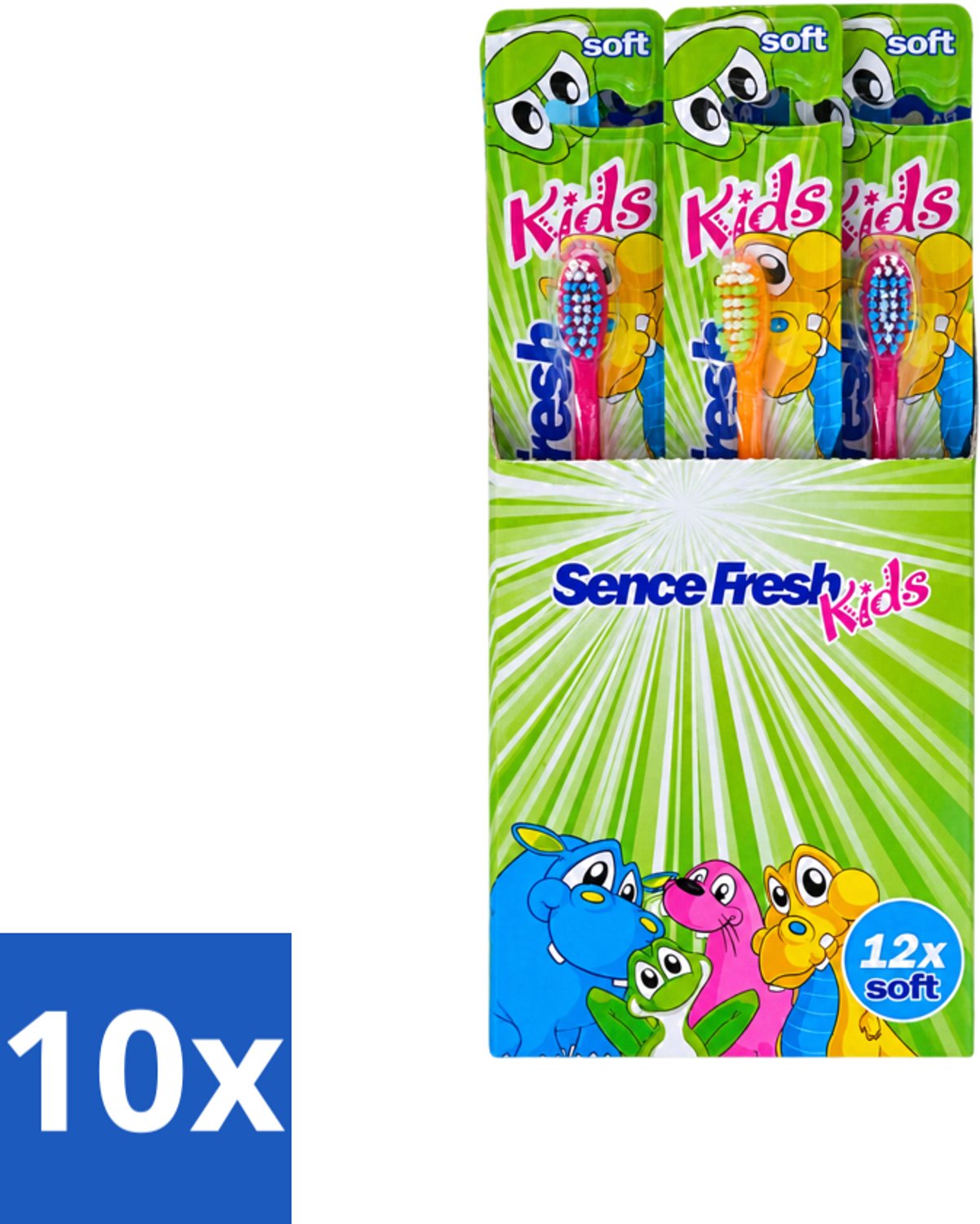10 x Sence - Fresh Kids Soft - Tandenborstels - Zacht - 12 Tandenborstels - Voordeelverpakking - 10 stuks