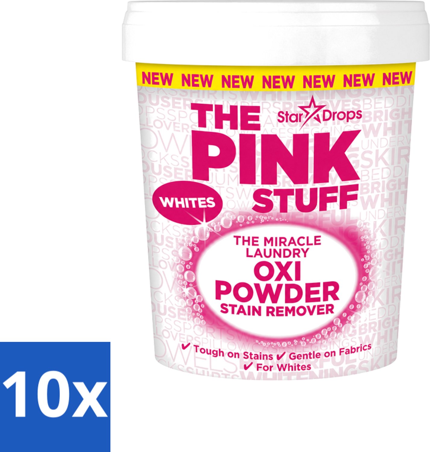 10 x The Pink Stuff - Vlekverwijderaar - Voor Witte Was - 1kg - Voordeelverpakking - 10 stuks