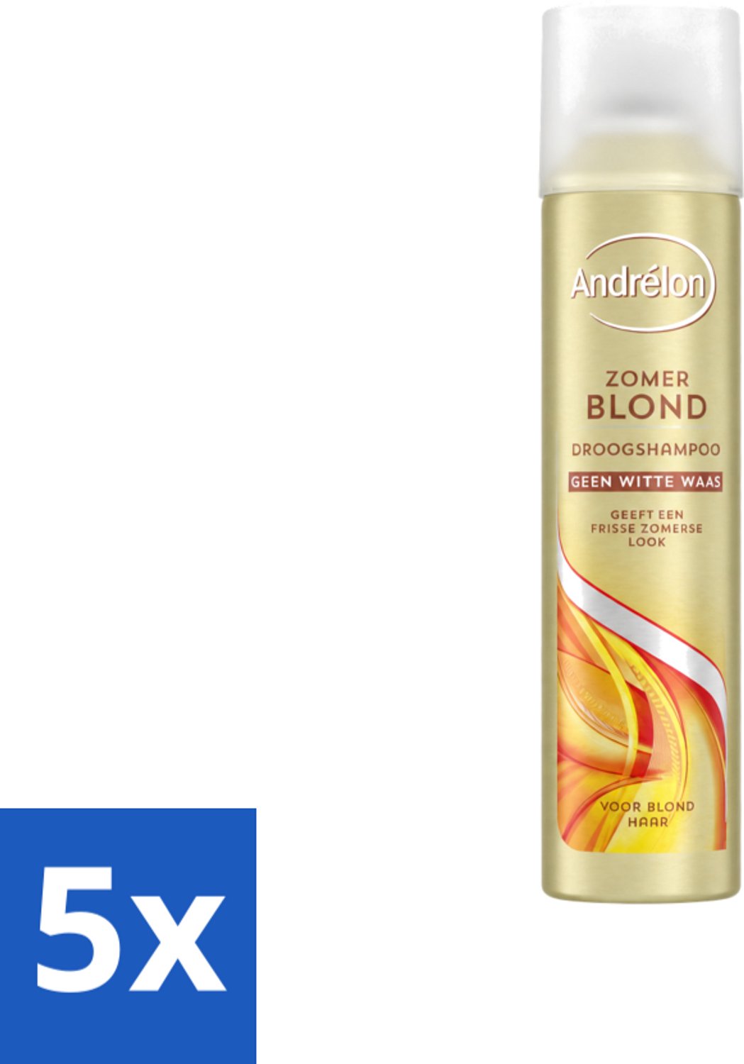 5 x Andrélon - Zomerblond - Droogshampoo - Voor Blond Haar - 245 ml - Voordeelverpakking - 5 stuks