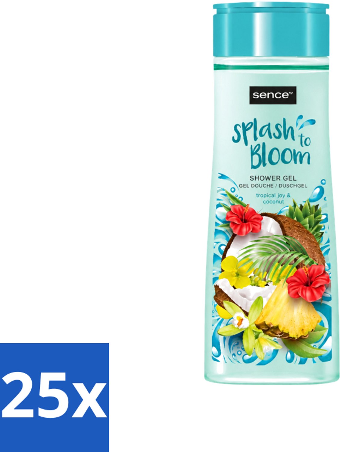 25 x Sence - Tropical Joy & Coconut - Douchegel - Exotisch - 300 ml - Voordeelverpakking - 25 stuks