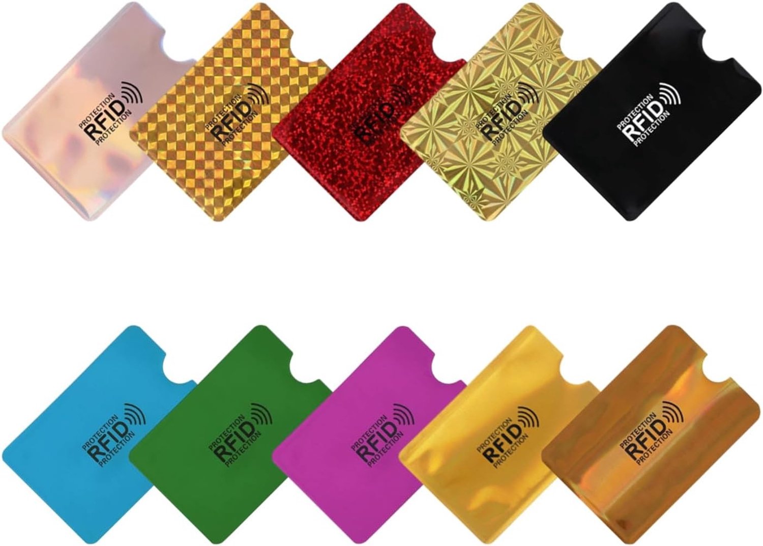 Kleurige RFID Beschermhoezen voor Paspoorten en Creditcards - 10 Stuks, Blokkeer Contactloze Diefstal, Veiligheidsoplossing voor Kaarten
