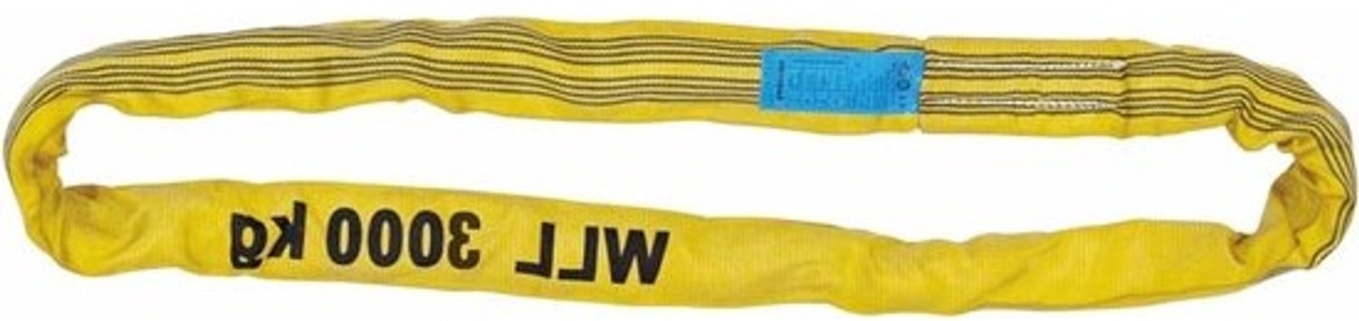 Ronde draagband - Hefbandstrop - Zware lasten tillen - Dubbele beschermmantel - 3000 kg - Geel