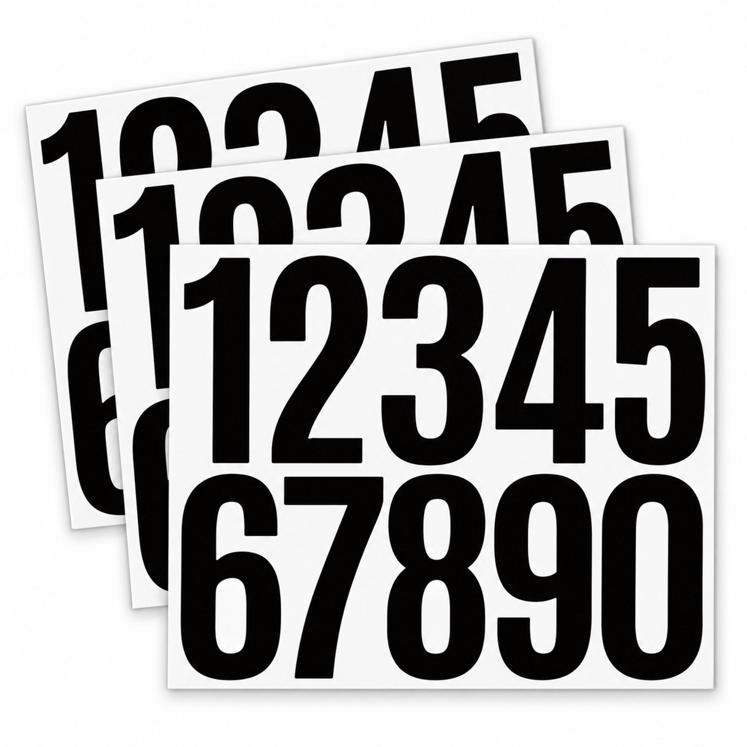 Consumerce® Nummer Stickers Zwart 0 Tot 9 - 3 Vellen - Waterdicht - Cijfer Sticker - Nummers Cijfers - Kliko Stickervel