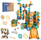 CosmoToys Knikkerbaan - 335 Onderdelen - Speelgoed van 3 tot 13 Jaar - Inclusief Knikkers & Luxe Opbergtas