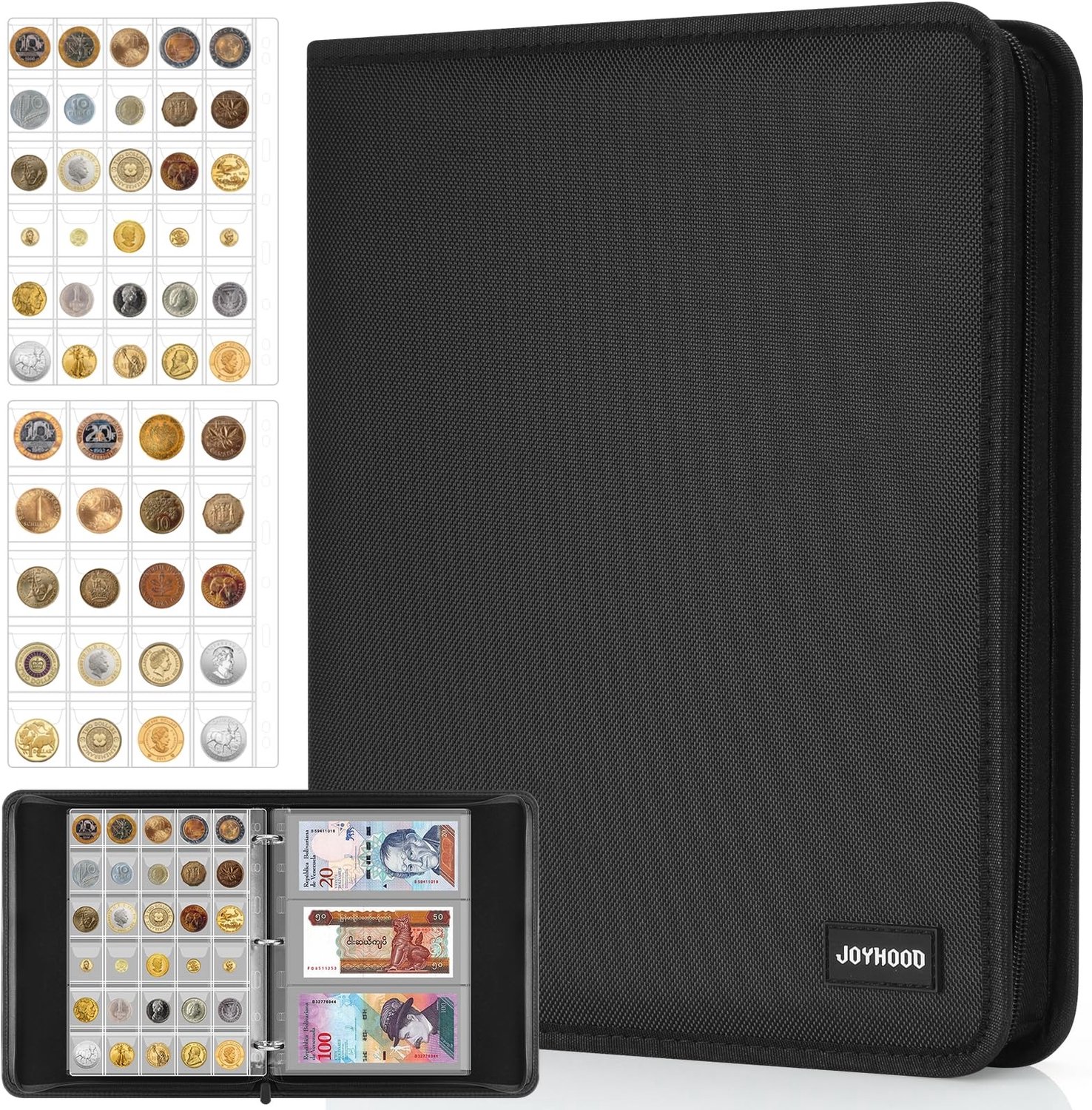Muntenverzamelboek voor 400 Munten met 15 Bankbiljettenvakken