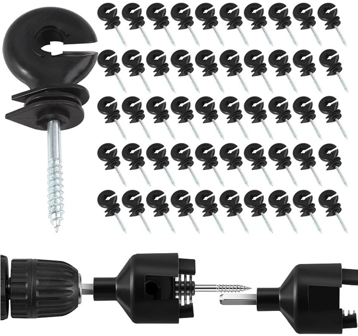 50 Stuks Ringisolatoren voor Elektrische Fencing