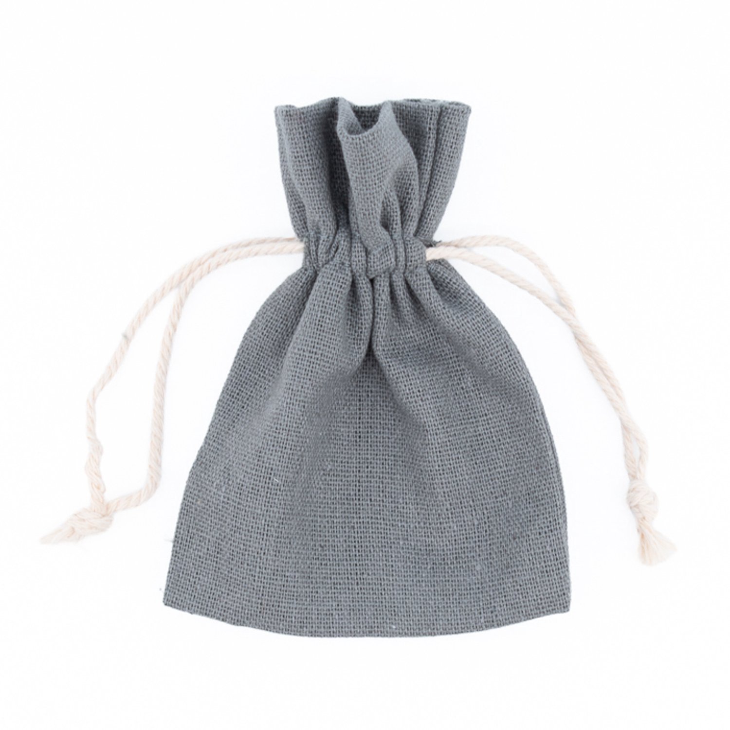 Katoenen cadeauzakjes - grijs - 9 x 12 cm - 100% gerecycled - 10 stuks