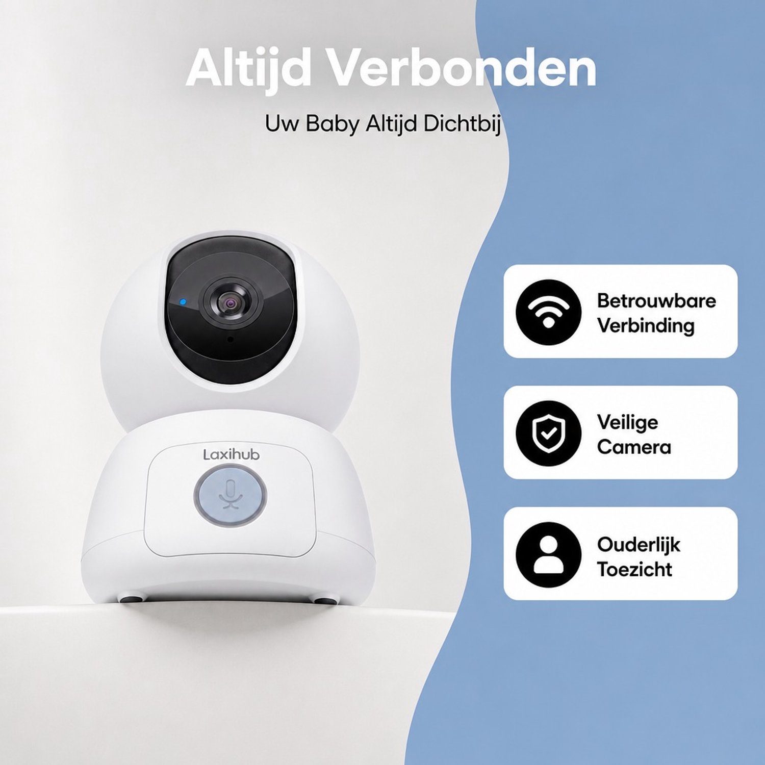 Laxihub AINANNY C3 Kit Wifi Baby Monitor - Babyfoon met Camera - Babyfoon met 5 Inch Scherm - Full HD-Resolutie - Arenti App Slaapliedjes & Temperatuur - Alexa & Google thumbnail 6