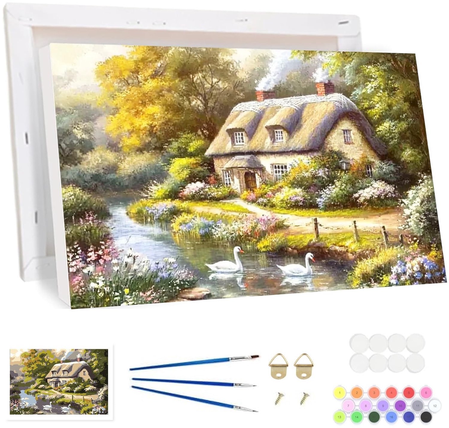 Schilderen op Nummer Set - Zeezicht 20 x 30 cm met Houten Frame