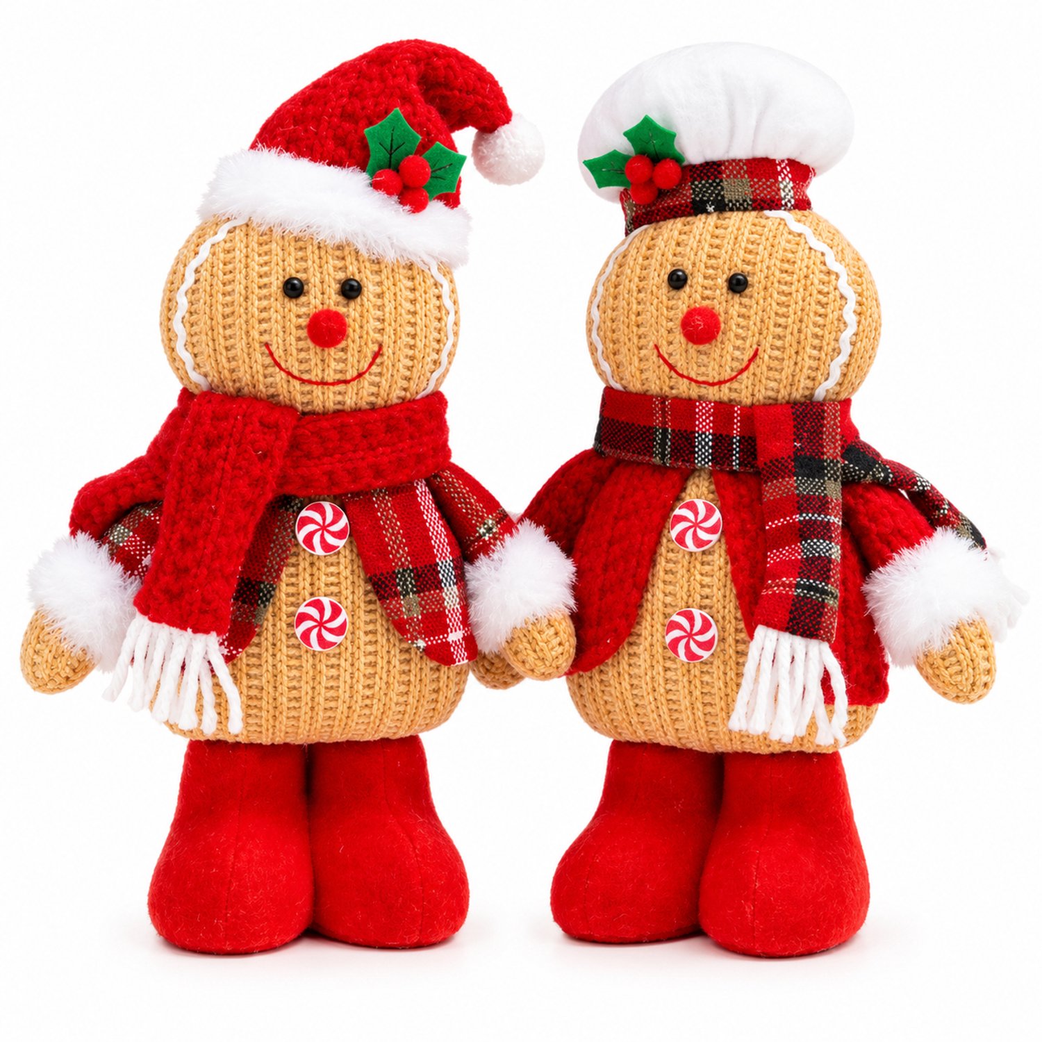 Nina's Giftshop® Gingerbread Decoratie Set van 2 – Peperkoekmannetjes – Kerstdecoratie – Kerstfiguren 31 cm – Kerstversiering – Kerstcadeau