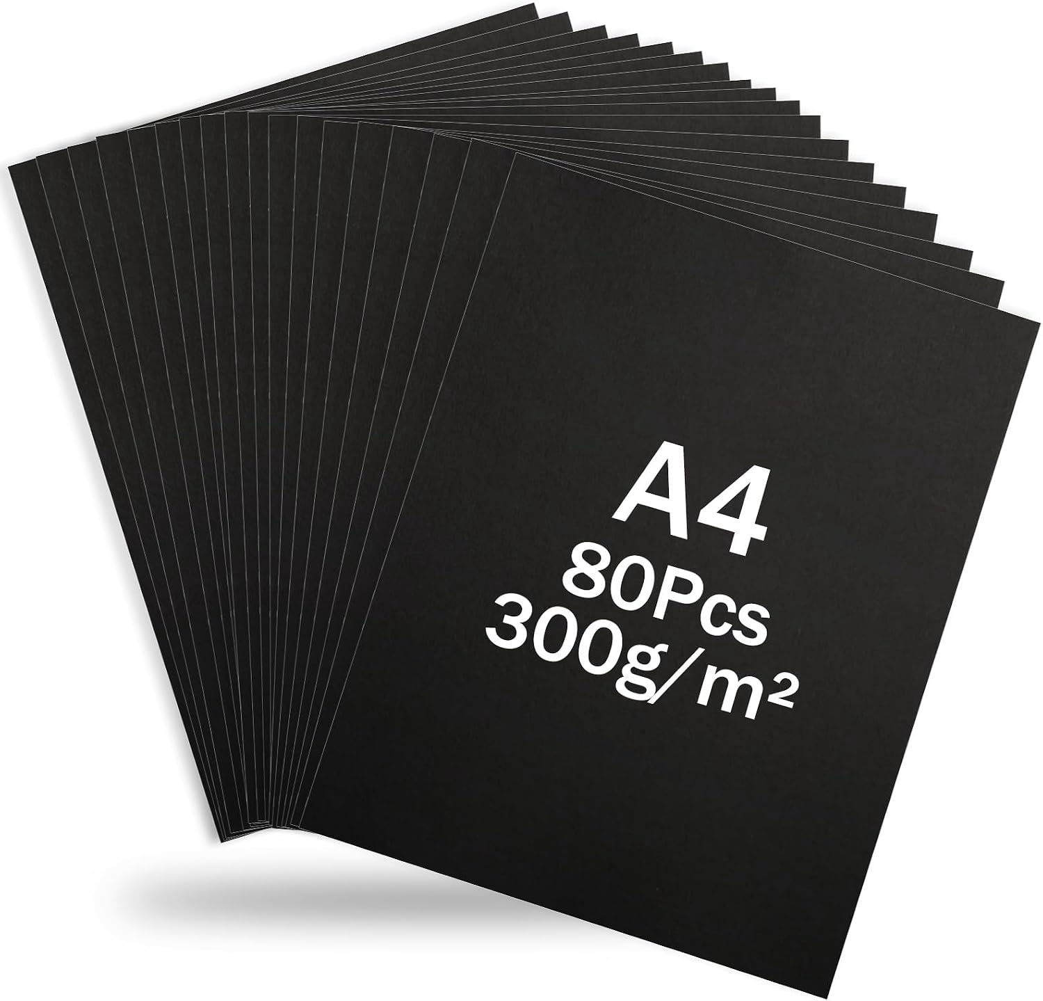 A4 gekleurd papier 21 x 29,7 cm - zwart - 300 g/m² - hoogwaardig voor knutselen - Homevero