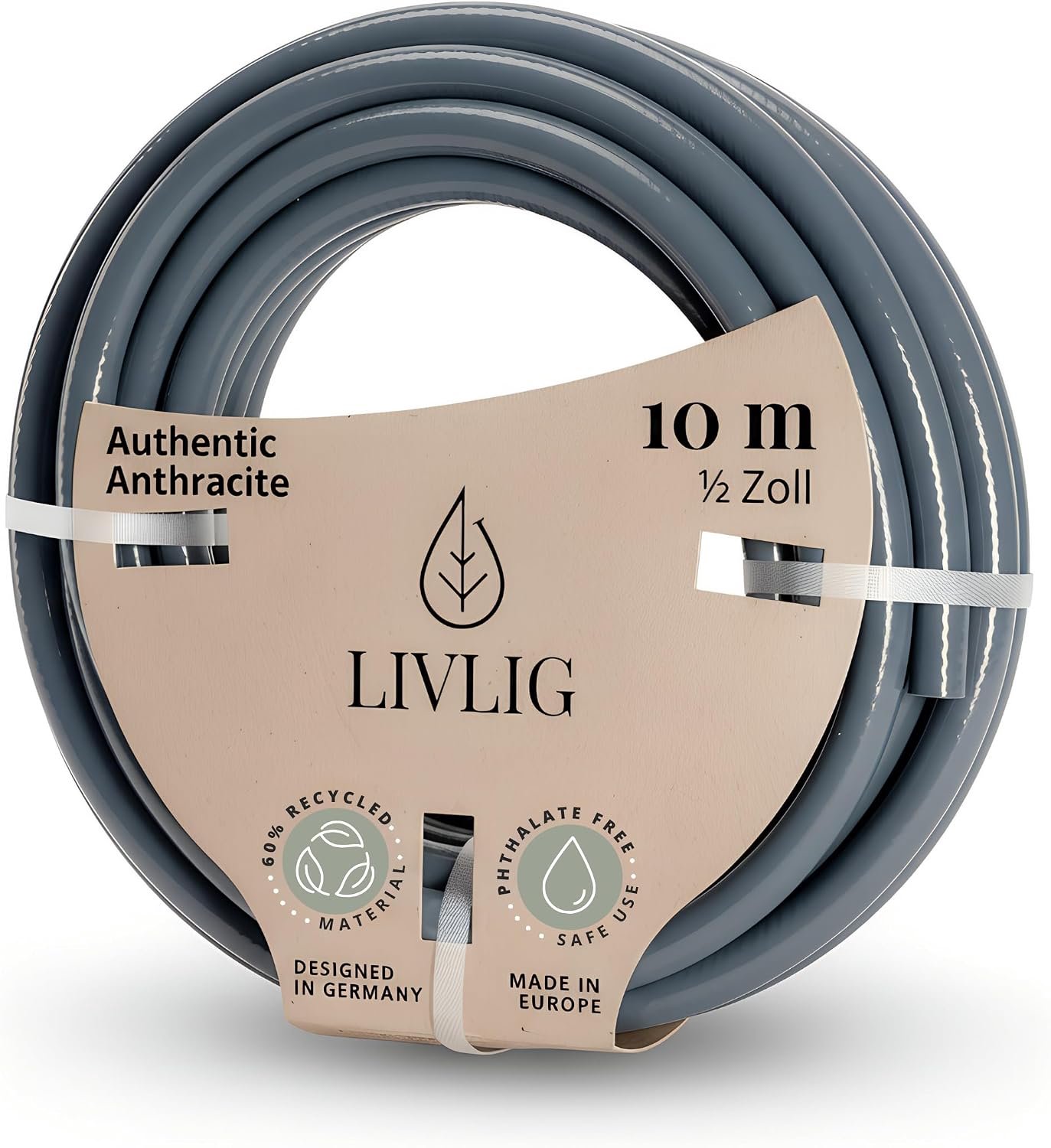 Tuinslang 10m 1/2 Inch Antraciet - Gerecycled Materiaal