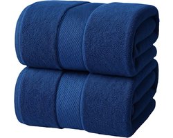 Infinitee Xclusives Luxe Badhanddoeken 2 stuks - 100% Katoen, Navy Blauw