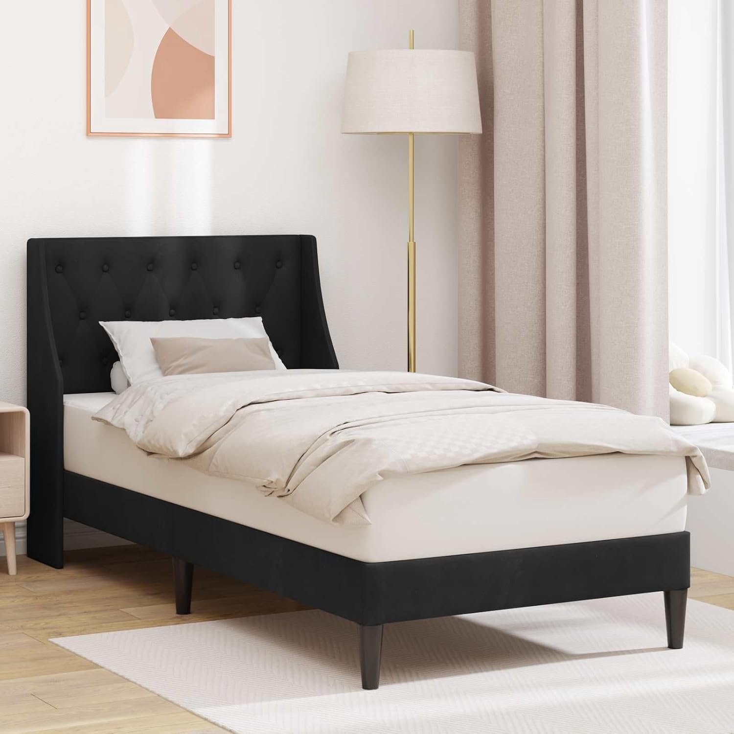 Moderne Bedframe Zwart 80 x 200 cm