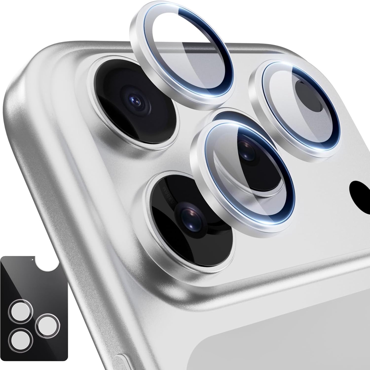 Zandarix Camera Lens Protector Geschikt voor Apple iPhone 18 Pro Max / 18 Pro - 9H krasbestendig - Zilver
