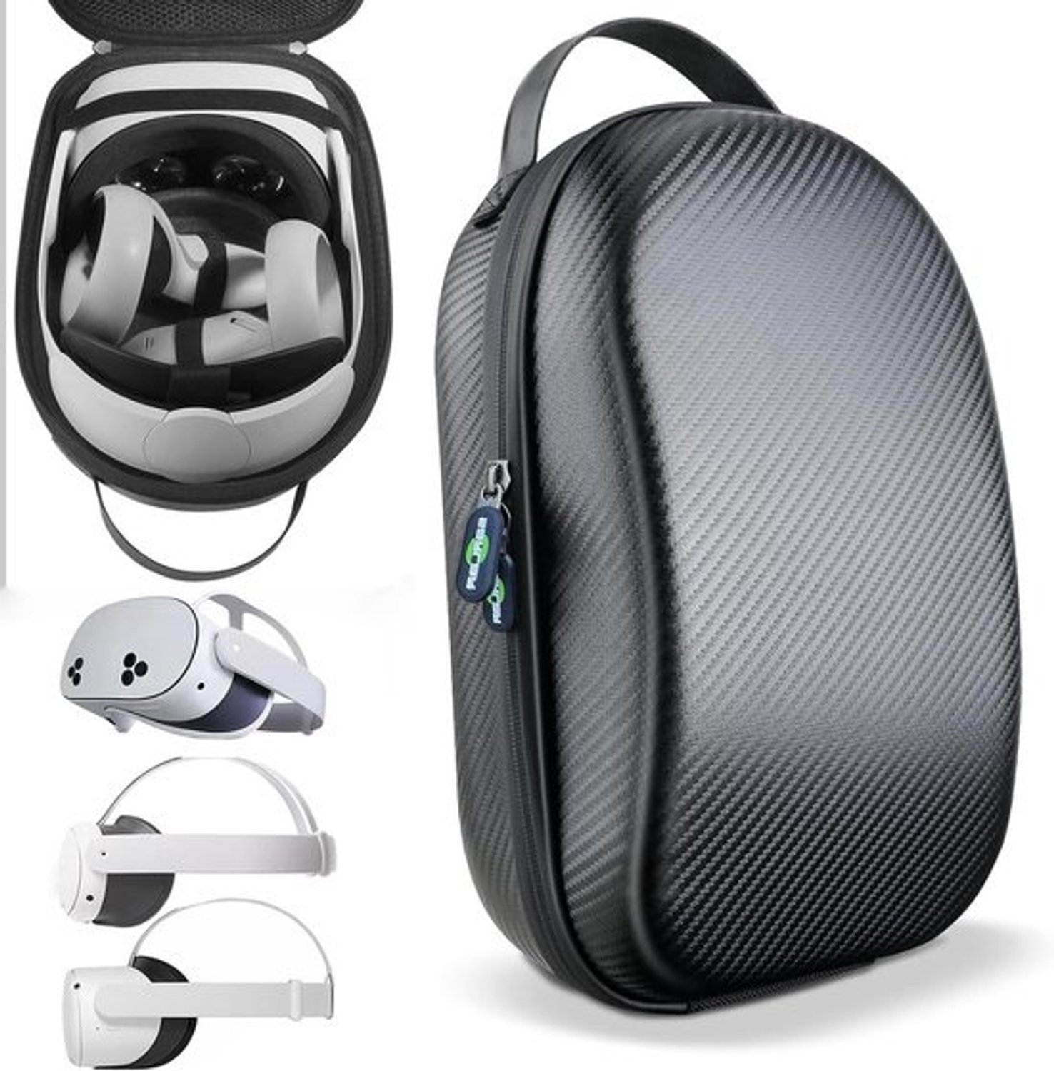 Draagtas voor VR-headset - Opbergtas en case - VR-bril beschermen - Harde hoes van koolstofvezel