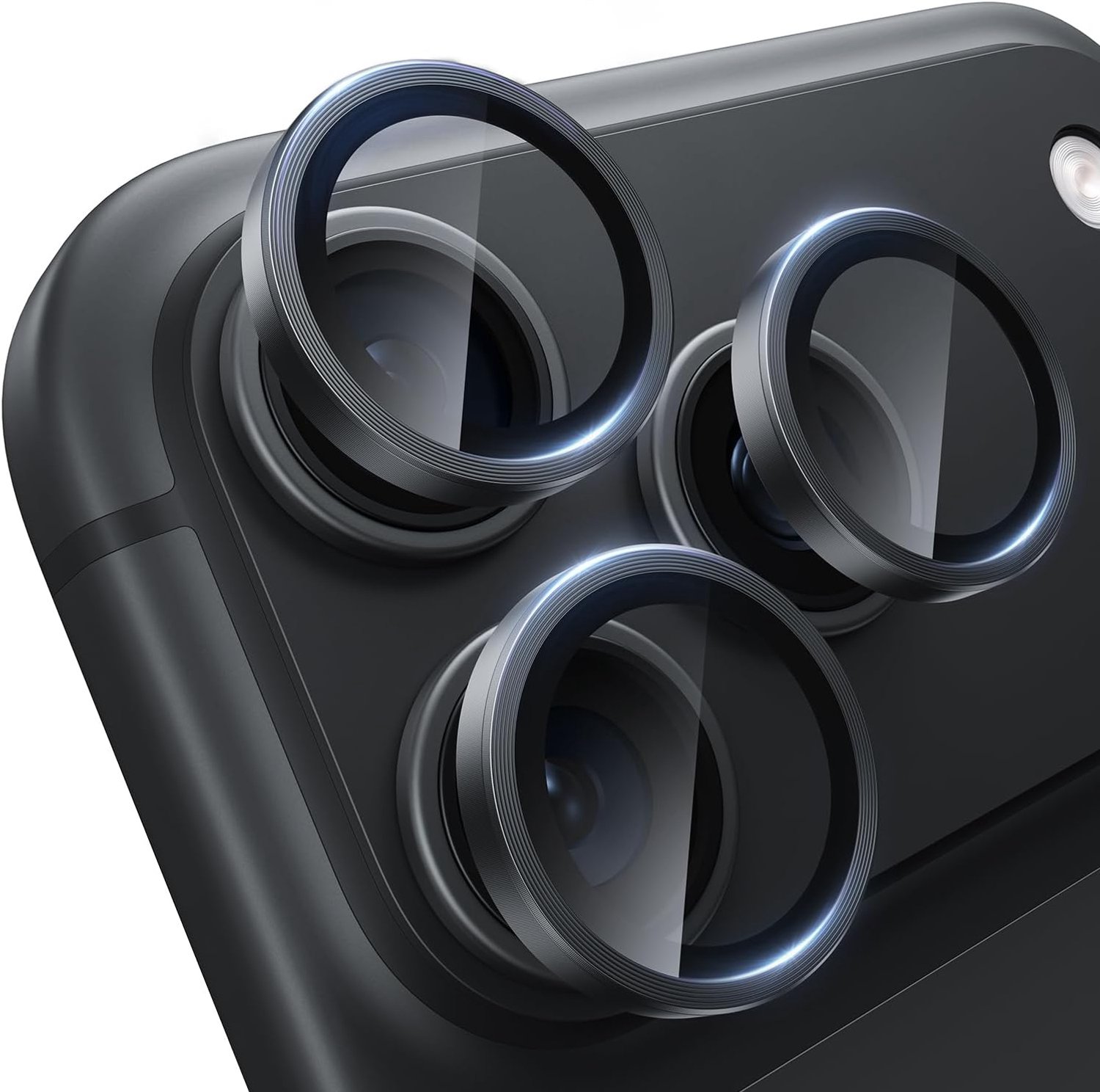 Zandarix Camera Lens Protector Geschikt voor Apple iPhone 18 Pro Max / 18 Pro - 9H krasbestendig - Zwart Titanium