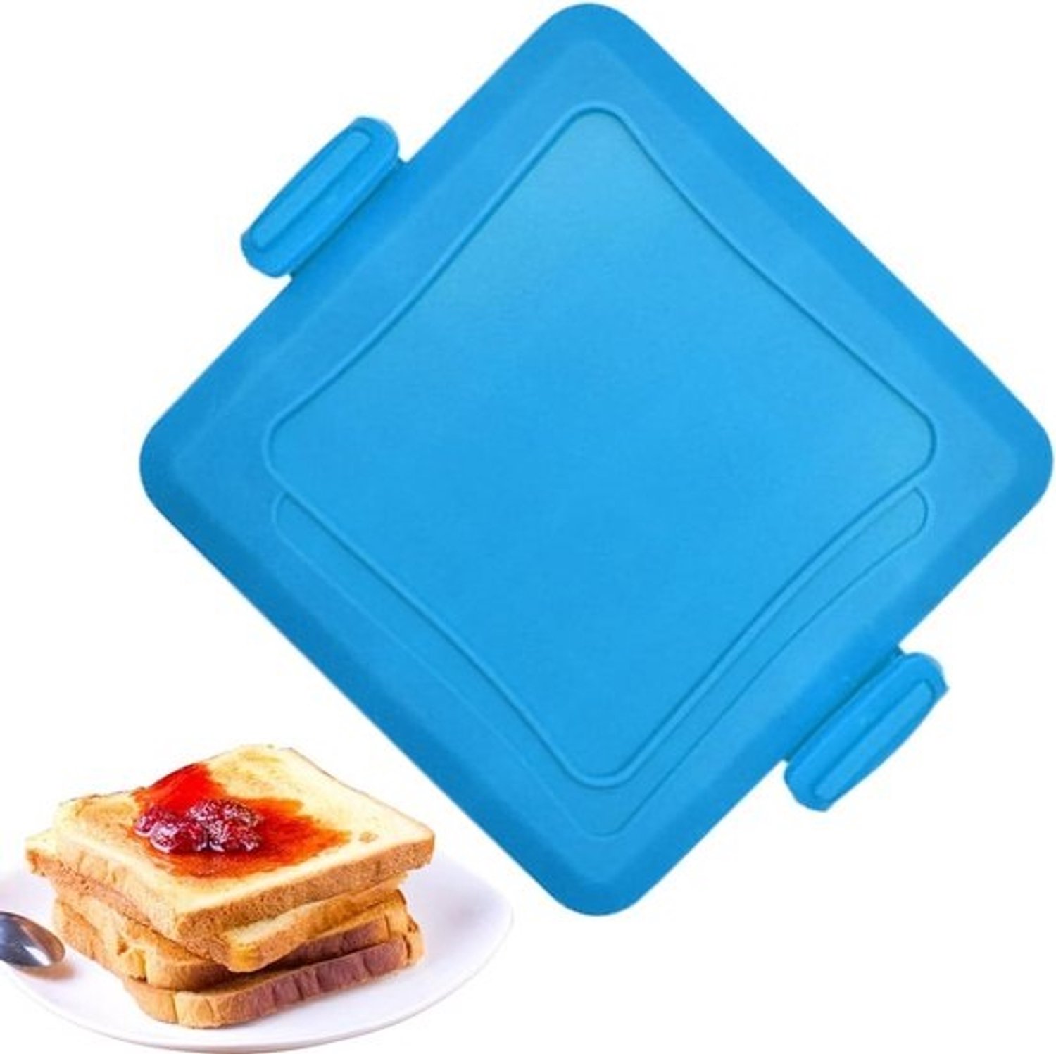Elektrische sandwichmaker - Tostipers - Ontbijt bereiden - Draagbaar en rookvrij - 15 cm breed - Blauw