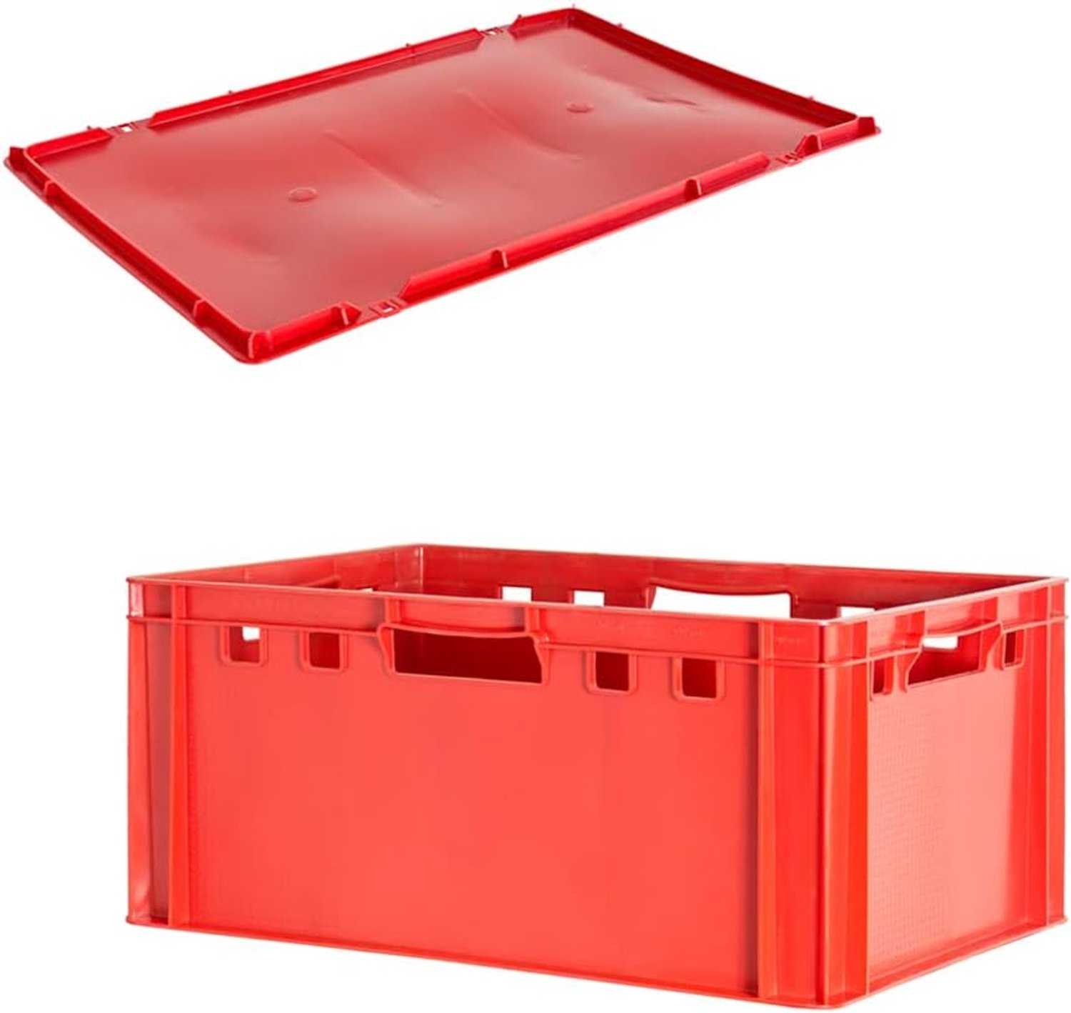E3 met rood deksel, slagerbox, vleeskist, Eurobox, voedselveilig, slagerbox, 60 x 40 cm, , nr.: 1