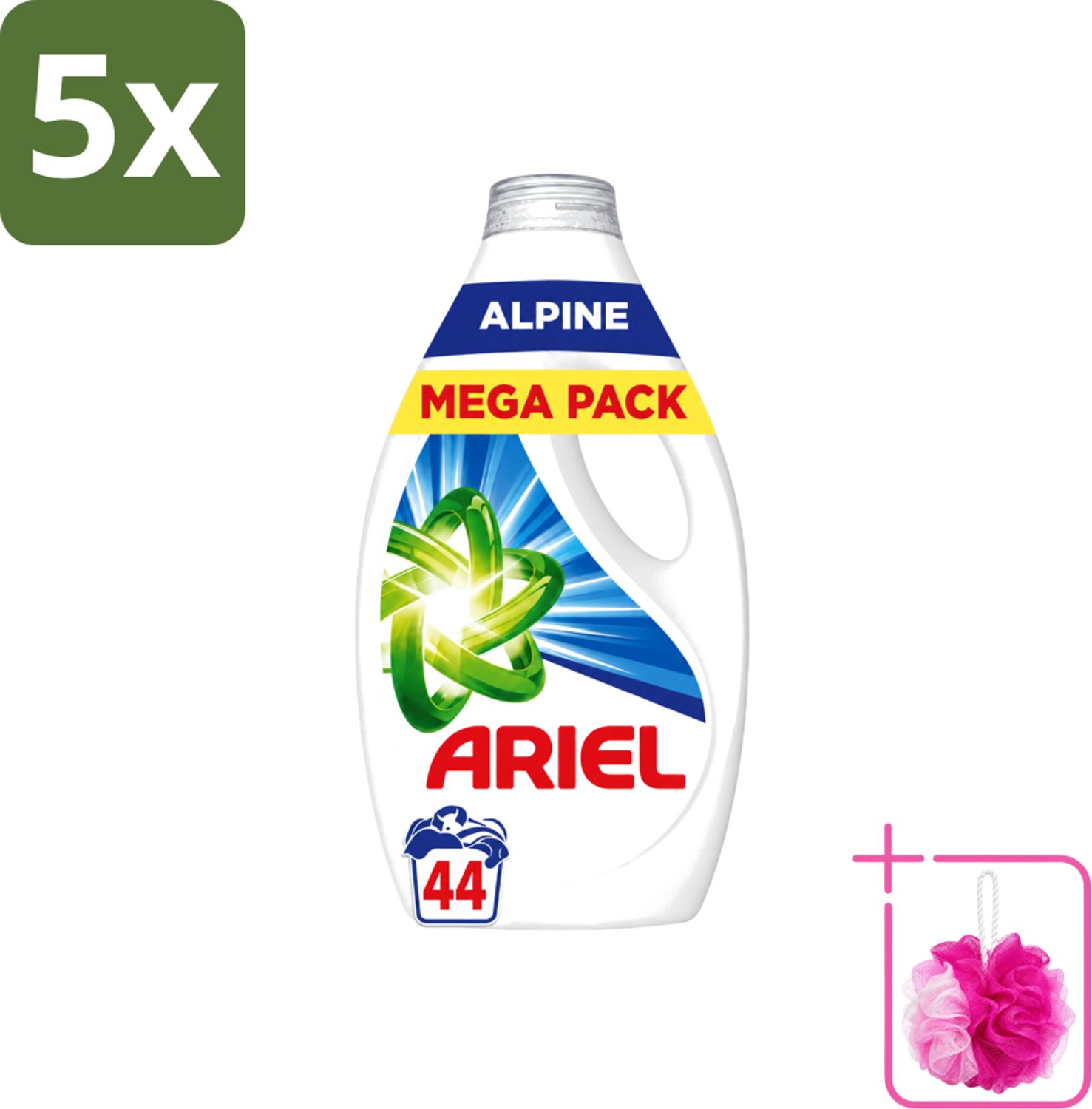 5 x Ariel – Vloeibaar Wasmiddel – Alpine – 1980 ml – 44 wasbeurten - Bulkverpakking - Vloeibaar wasmiddel - Douchemop - Vlekverwijdering