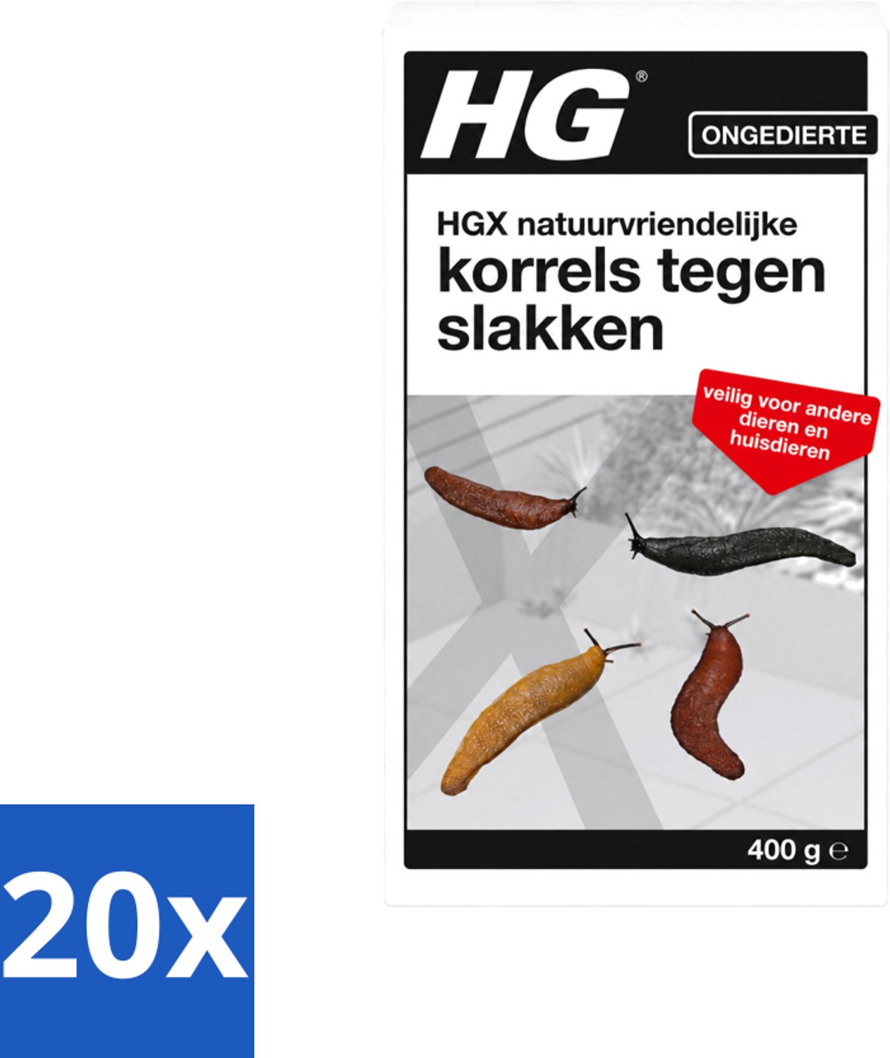20 x HG X - Natuurvriendelijke Korrels tegen Slakken - Effectieve Bestrijding - 400 g - Voordeelverpakking - 20 stuks