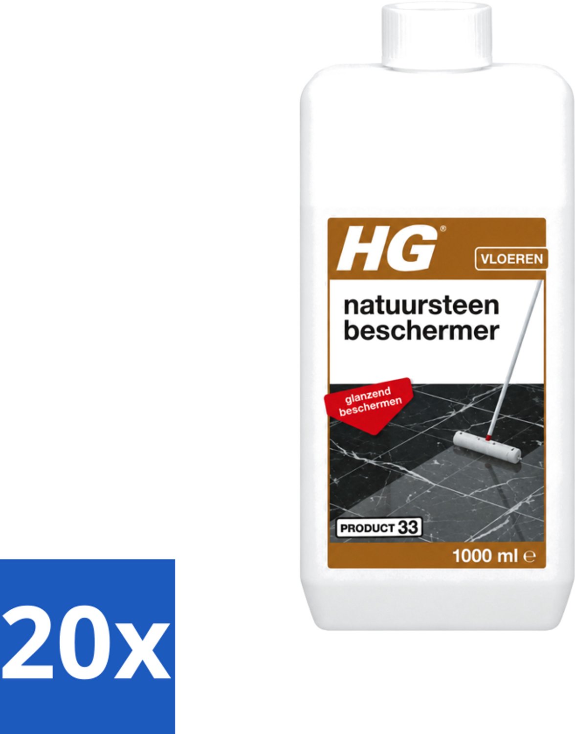 20 x HG - Natuursteen Beschermer - Glanzend Beschermen - Eenvoudig in Gebruik - 1L - Voordeelverpakking - 20 stuks