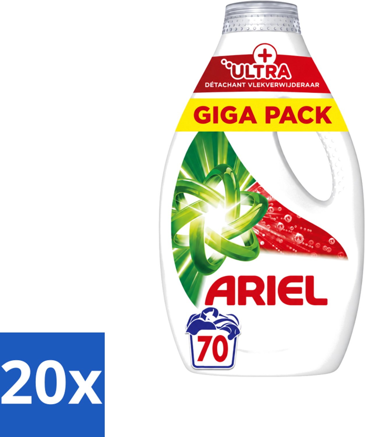 20 x Ariel – Vloeibaar Wasmiddel – Ultra Vlekverwijderaar – 3150 ml – 70 wasbeurten - Voordeelverpakking - 20 stuks