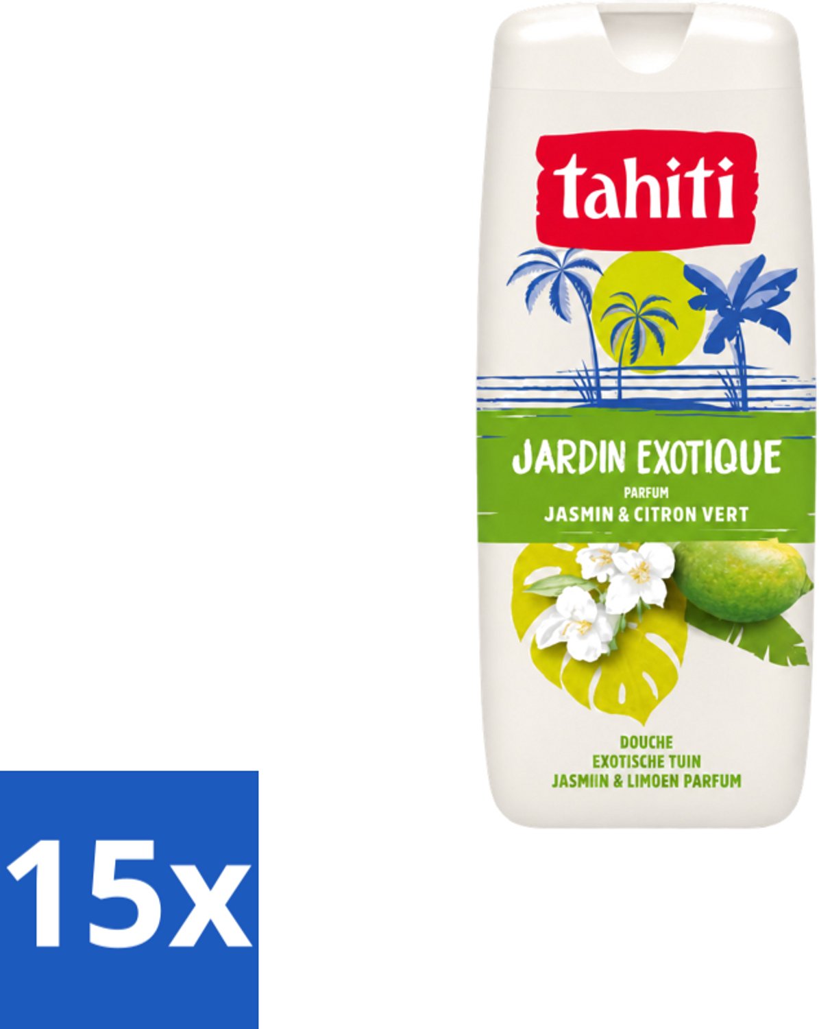 15 x Tahiti – Douchegel – Exotische Tuin Jasmijn & Limoen - 315 ml - Voordeelverpakking - 15 stuks