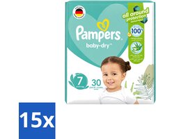 15 x Pampers – Luiers – Active Baby Dry Maat 7 – 30 Luiers - Voordeelverpakking - 15 stuks