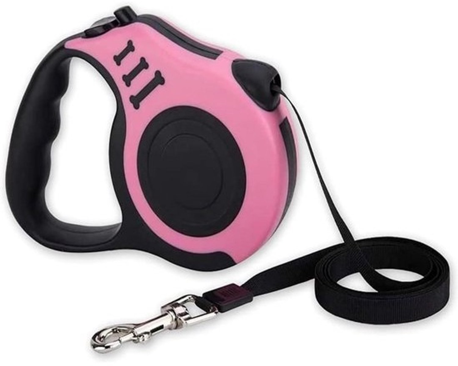 Intrekbare hondenlijn - Uitschuifbare lijn - Wandelingen met bewegingsruimte - Comfortabele grip - 5 meter - Roze