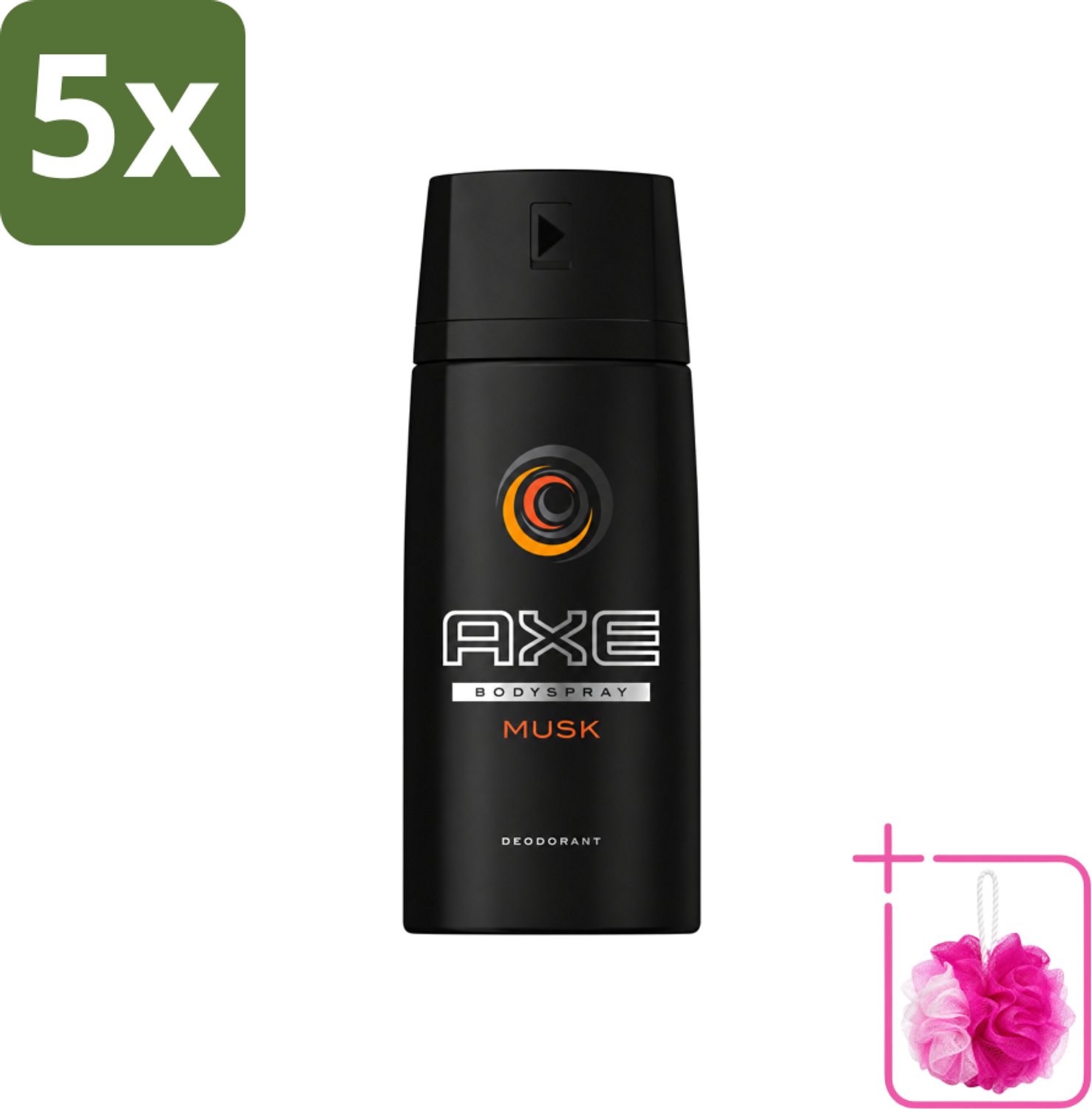 5 x Axe - Deodorant Bodyspray - Musk - 150 ml - Bulkverpakking - Axe Musk Bodyspray - Douchemop - Deodorant voor mannen