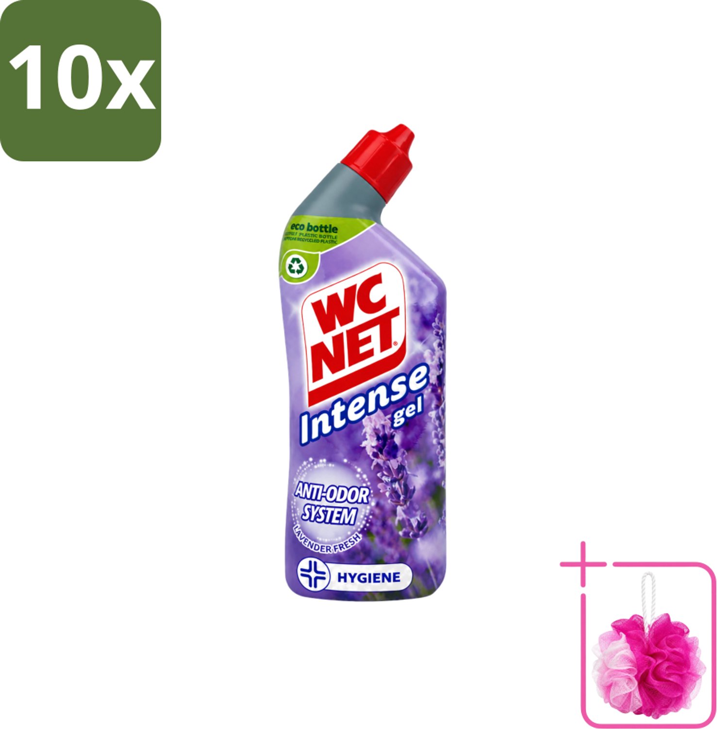 10 x WC Net - Toiletreiniger - Gel - Lavendel - Gerecycled Materiaal - 750 ml - Bulkverpakking - WC net - Douchemop - Toilet reiniger
