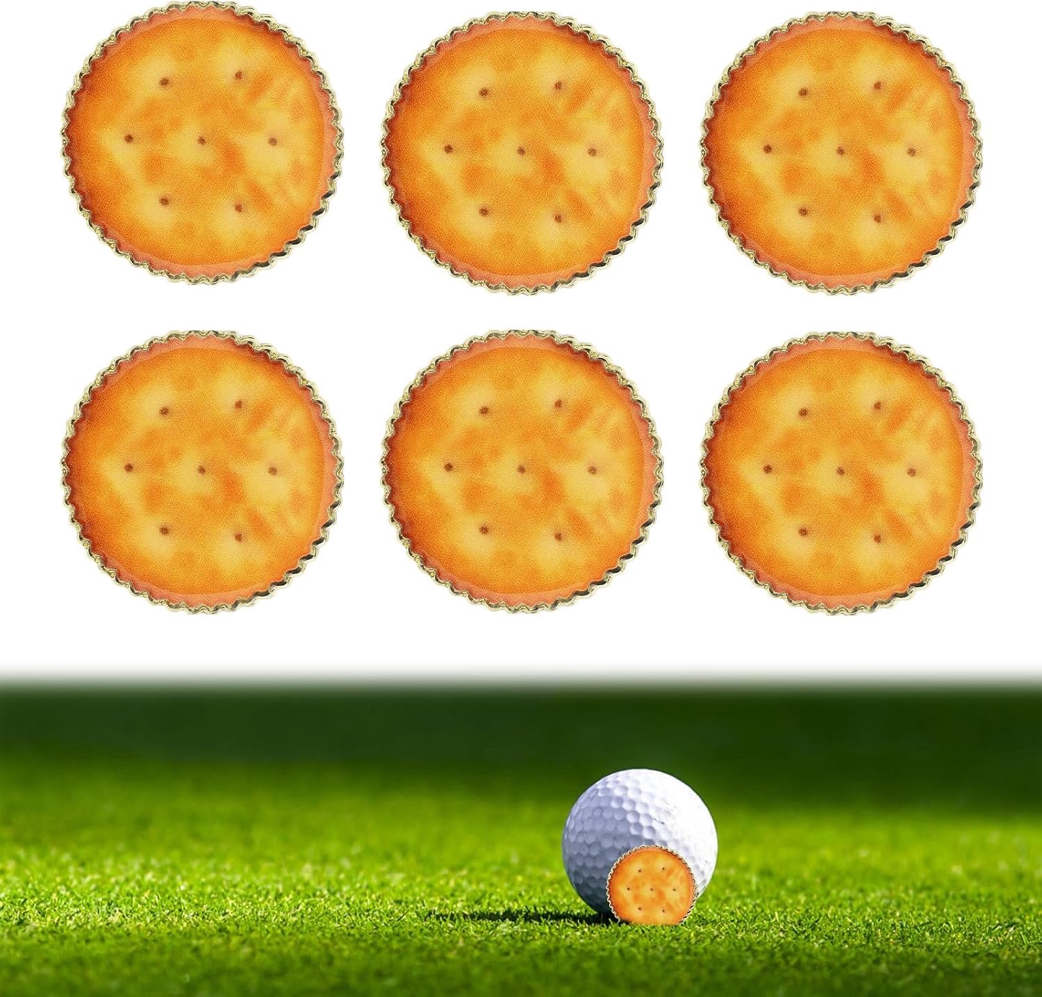 6st Golfbalmarkers, Grappige Golfbalmarkers Schattige Koekjesvorm Sportcadeaus Accessoires voor Dames Heren Golfers