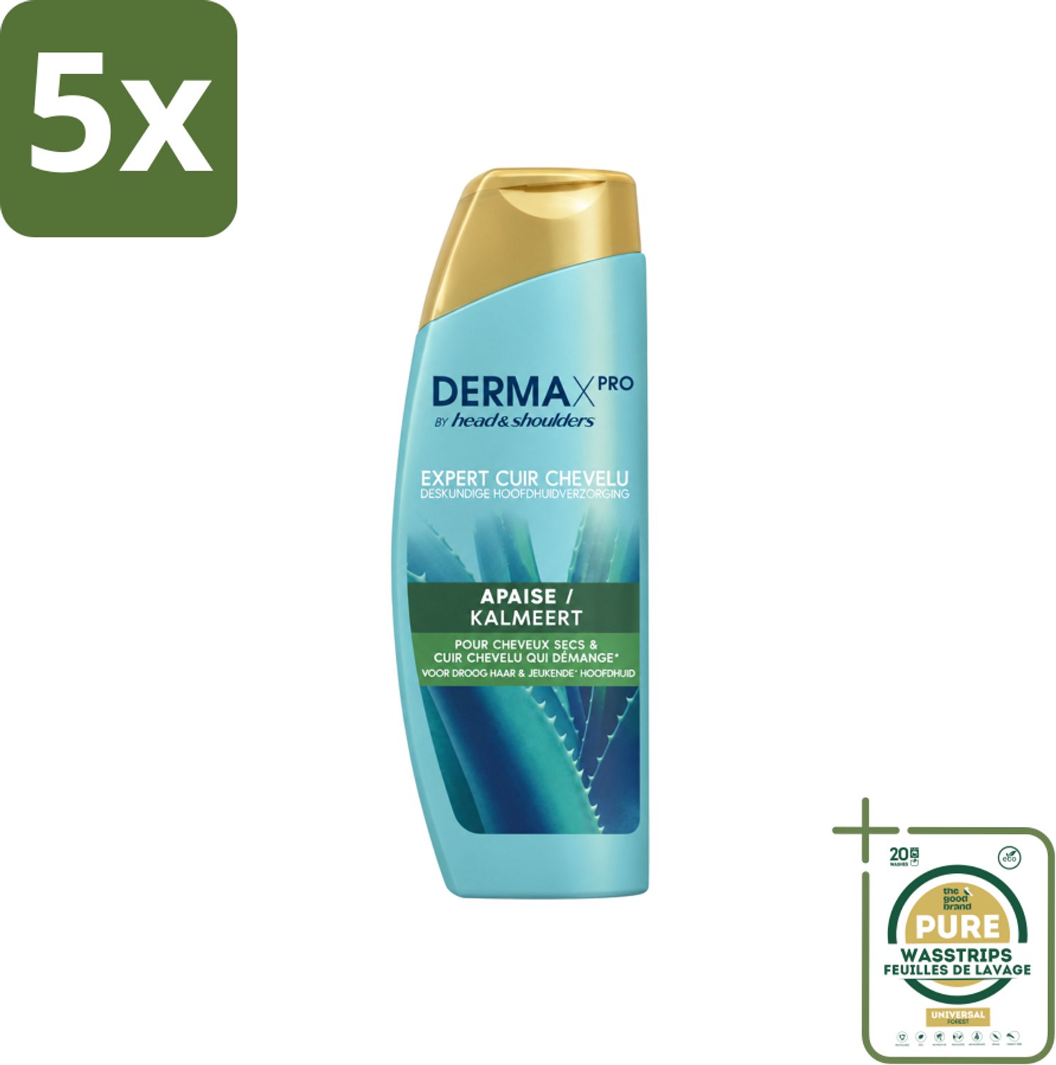 5 x Head & Shoulders - DermaX Pro - Anti-Roos Shampoo - Kalmeert - 470 ml - Wasstrips - Anti-roos Shampoo - Droge Hoofdhuid - Jeuk - Hoofdhuid Verzorging - Kalmerend Shampoo