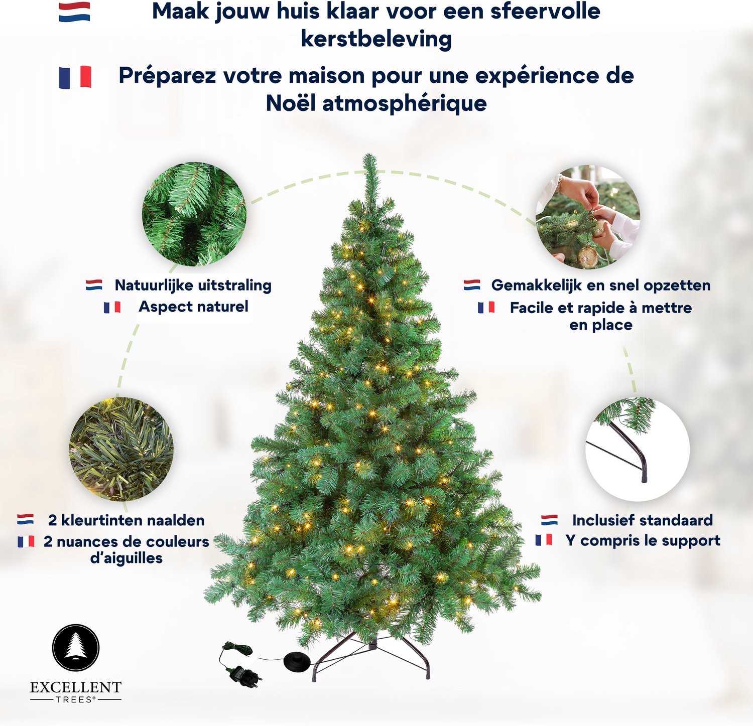 Excellent Trees® Kerstboom LED Stavanger 300 cm - 850 LED Lampjes - ⌀170cm - 300cm – foto 6