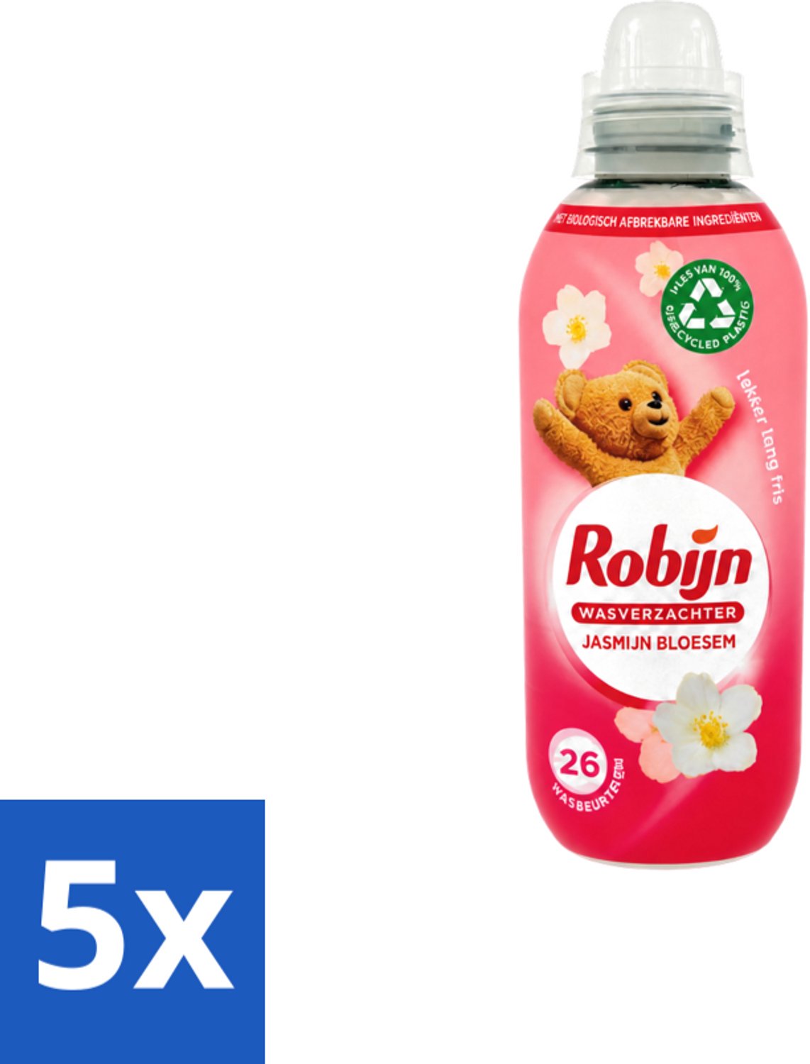 5 x Robijn – Wasverzachter – Jasmijn Bloesem – 650 ml - Voordeelverpakking - 5 stuks