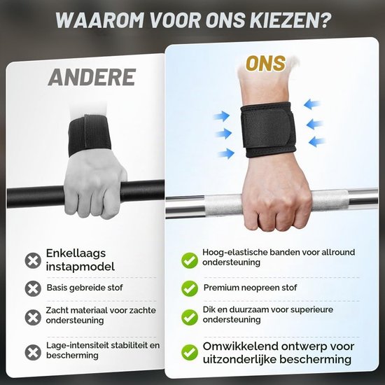 Verstelbare ademende polsbanden voor spiertraining, gewichtheffen, fitness en bodybuilding - 2 stuks polsondersteuning — afbeelding 3