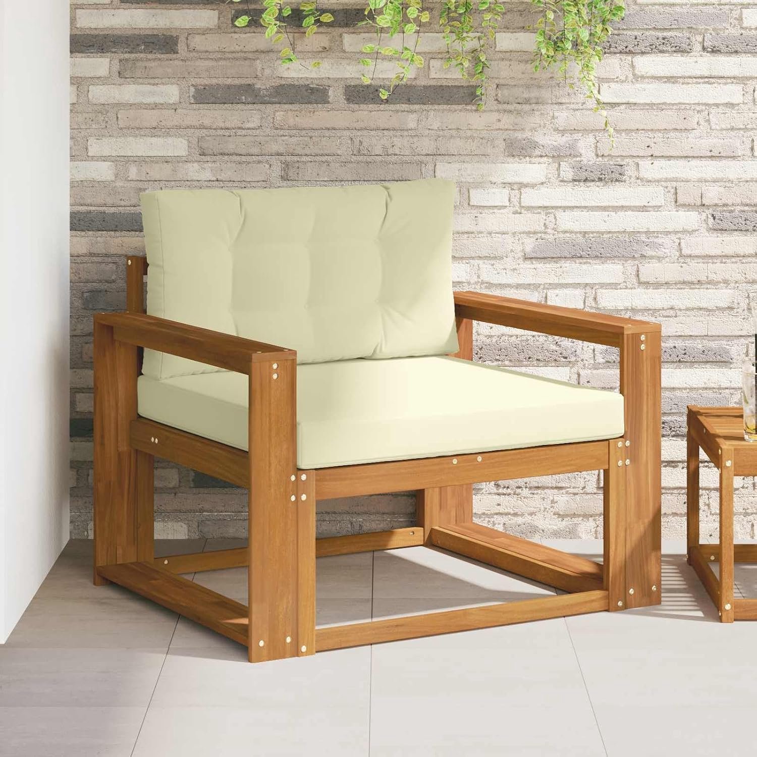 Middenbank, tuinloungestoel, bruin, 99 x 83 x 73