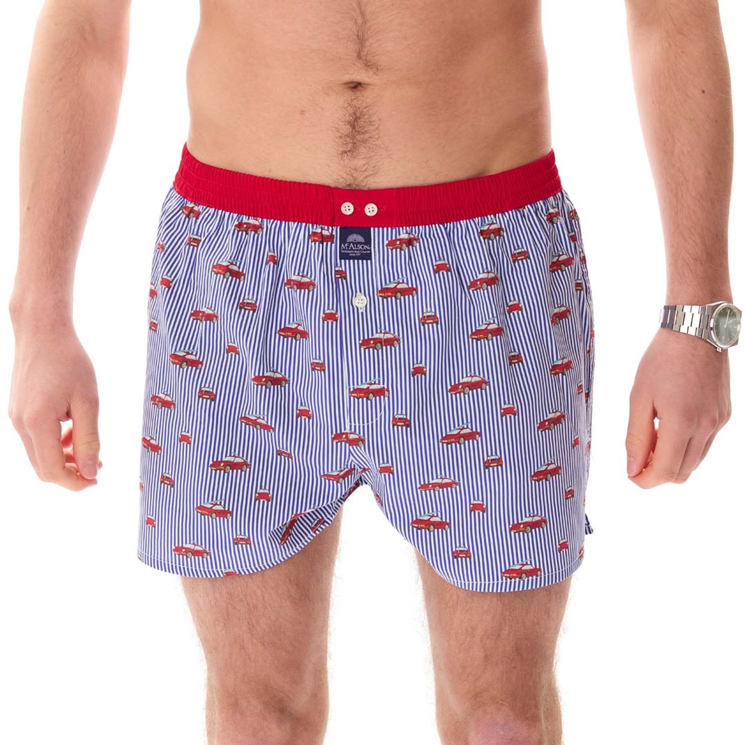 McAlson Heren Boxershort Alpine Sportwagen Blauw & Rood Blauw XL