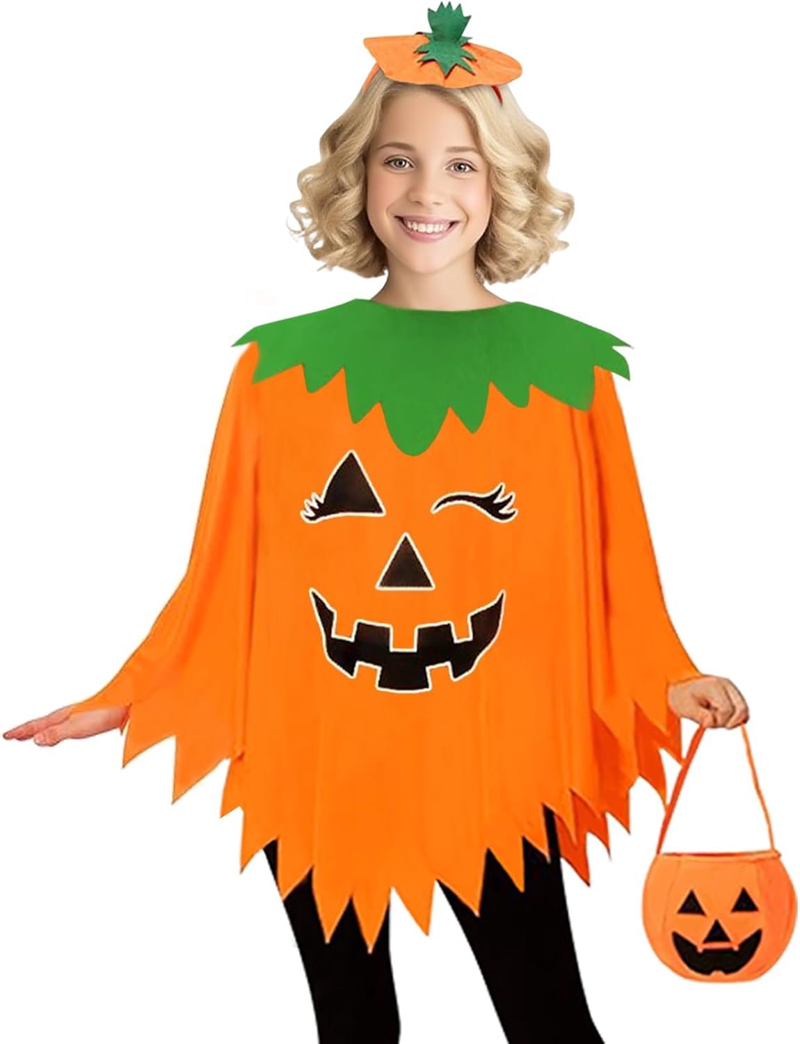 Halloweenkostuum voor dames, pompoencape, Halloweenfeest-outfit