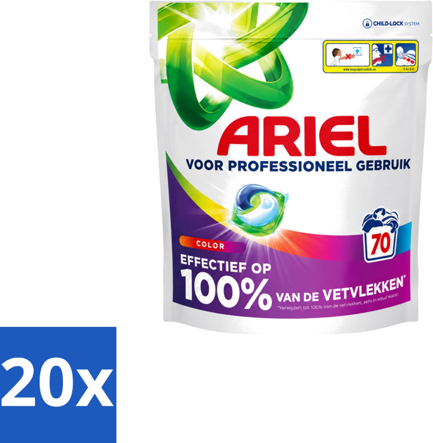 20 x Ariel – Wasmiddel Pods – All-in-1 Color – Kleurbehoud – 70 wasbeurten - Voordeelverpakking - 20 stuks