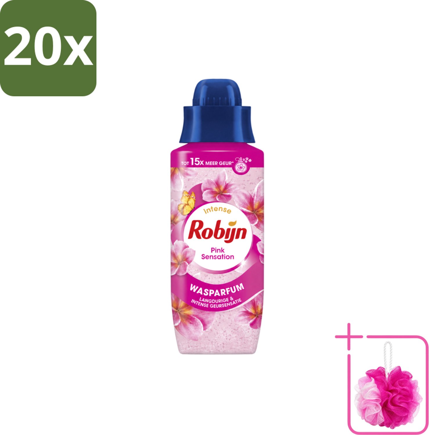 20 x Robijn – Wasparfum – Intense Pink Sensation – 342 ml - Bulkverpakking - Wasparfum - Douchemop - Wasgeur