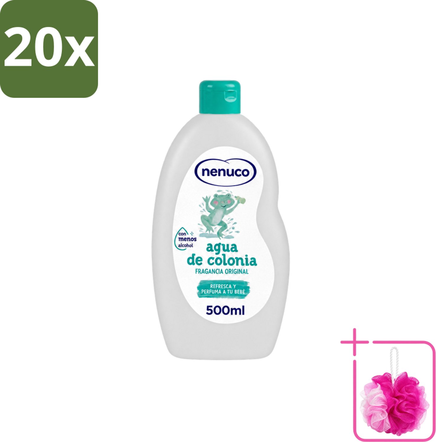 20 x Nenuco – Haarlotion – Agua de Colonia – 500 ml - Bulkverpakking - Agua de Colonia - Douchemop - Kinderparfum