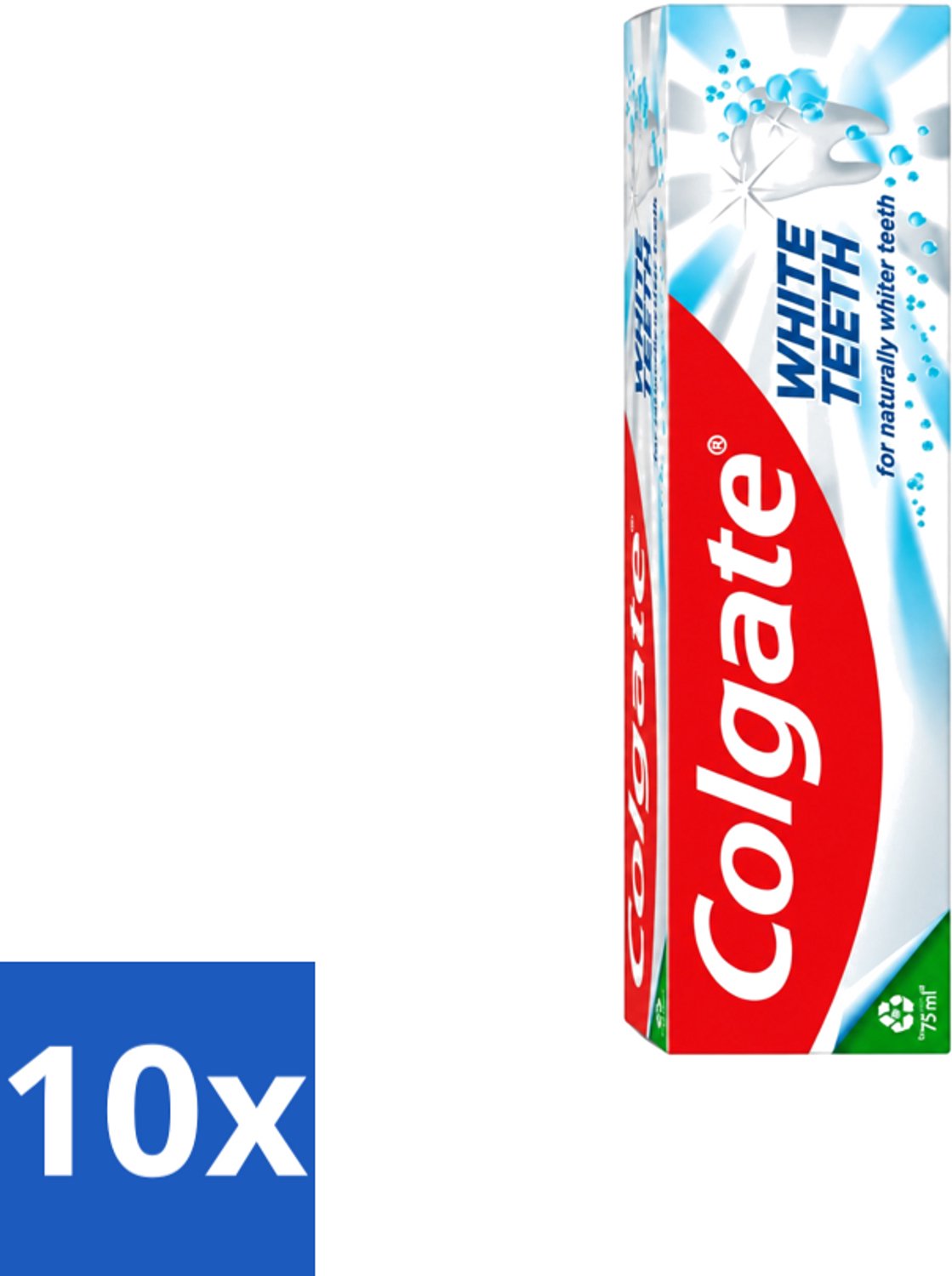 10 x Colgate – Tandpasta – White Teeth – 75 ml - Voordeelverpakking - 10 stuks