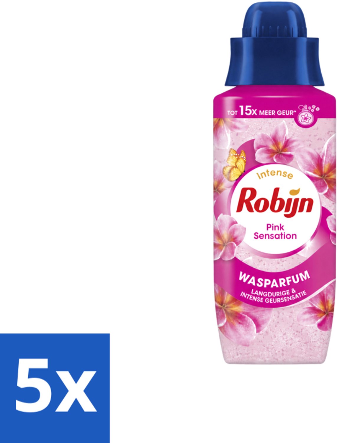 5 x Robijn – Wasparfum – Intense Pink Sensation – 342 ml - Voordeelverpakking - 5 stuks