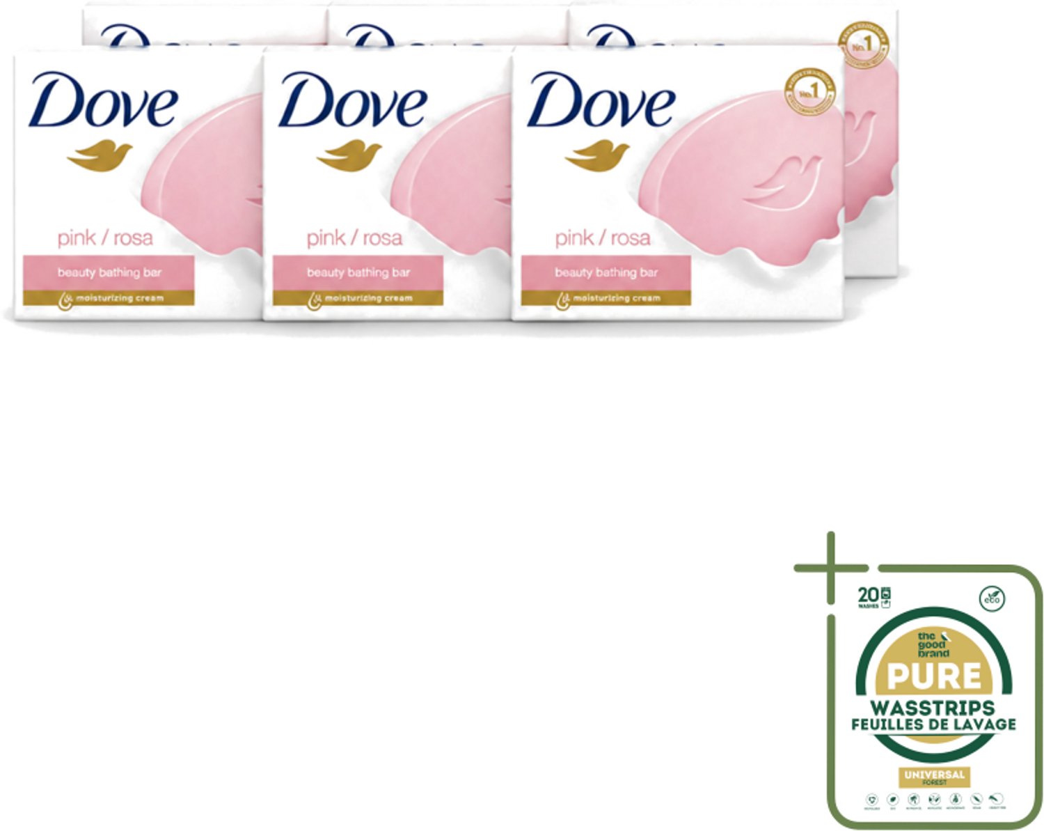 6 x Dove - Zeep - Pink - Hydraterend en Verzorgend - 4 x 100 g - Wasstrips - Dove Zeep Pink - Hydraterende Zeep - Zeep Voor Huid - Hydraterende Crème - Zachte Huid
