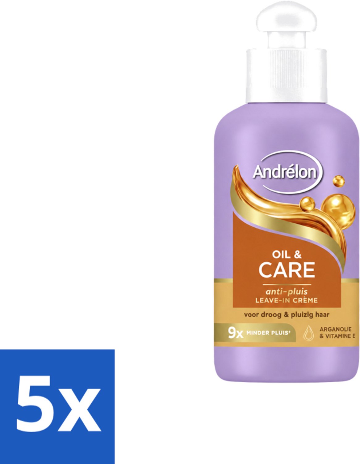 5 x Andrélon – Leave-In Crème – Oil & Care – 200 ml - Voordeelverpakking - 5 stuks